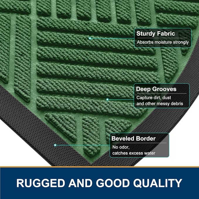 Smiry Half Circle Front Door Mat Outside Entrance, Heavy Duty Outdoor Indoor - Image 4
