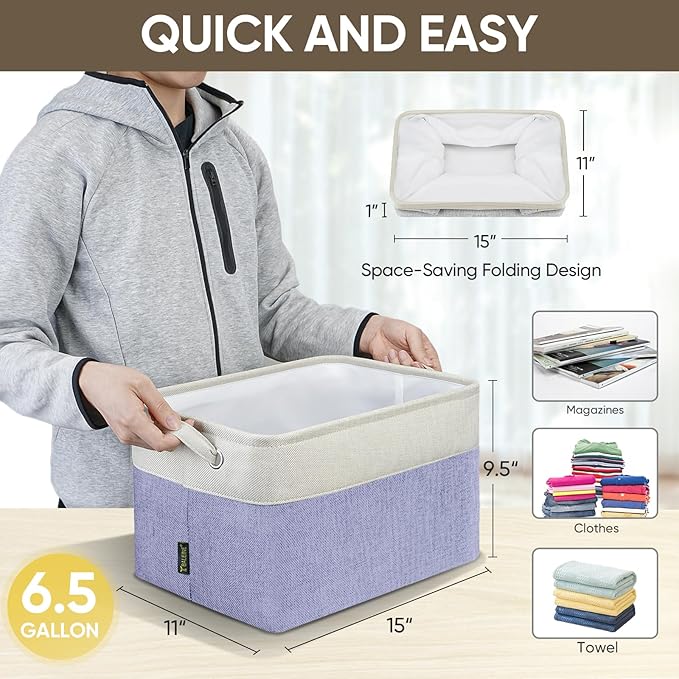 BALEINE 4 Pack Fabric Storage Bins - Image 4