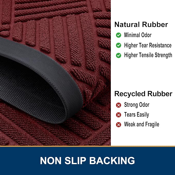 Smiry Half Circle Front Door Mat Outside Entrance, Heavy Duty Outdoor Indoor - Image 5