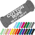 TECEUM Cotton Rope 3/16” – 50 FT – Strong All-Purpose Braided Rope – Natural by TECEUM