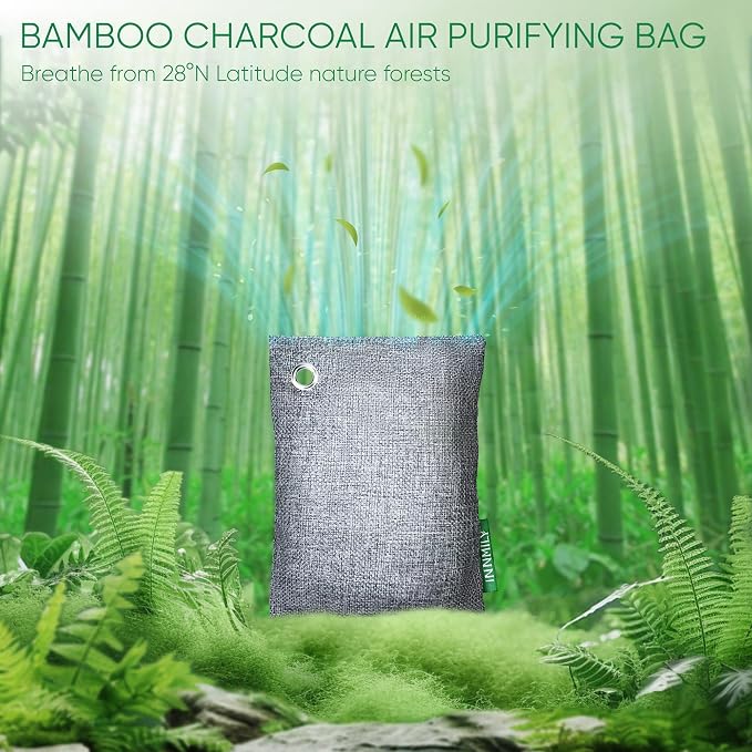 Activated Charcoal Odor Absorber, Large 12 Pack w Hooks Nature Odor Eliminator - Image 6