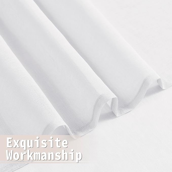 Tollpiz Sheer Curtain Closet Linen Textured Curtain Sheers Doorway Light - Image 8