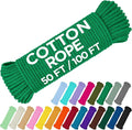 TECEUM Cotton Rope 3/16” – 100 FT – Strong All-Purpose Braided Rope – Natural by TECEUM