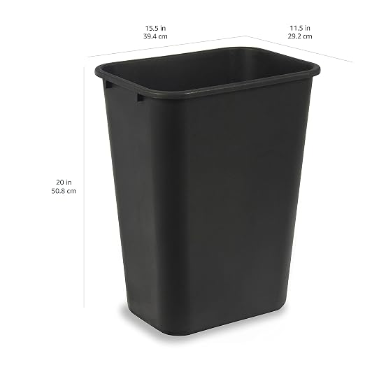 Amazon Basics Trash Can, Rectangular Commercial Office Wastebasket, 10 Gallon - Image 6
