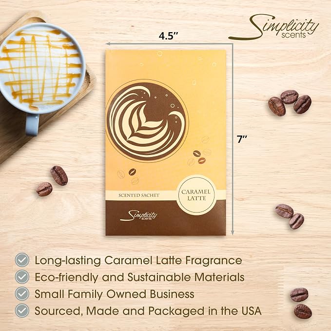Floral Simplicity Caramel Latte Scented Sachets Pack of 3, Fall & Winter - Image 3