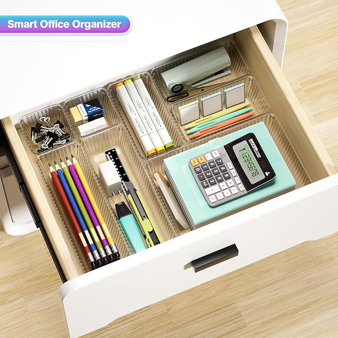 25 PCS Clear Plastic Drawer Organizer Set - Image 6