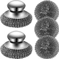Steel Wool Scrubber with 2 Handles & 3 Replacement Wire Sponge by AFunCrafter