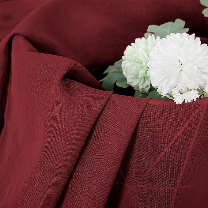 Tollpiz Sheer Curtain Linen Textured Bedroom Curtains Sheer Light Filtering Rod - Image 6