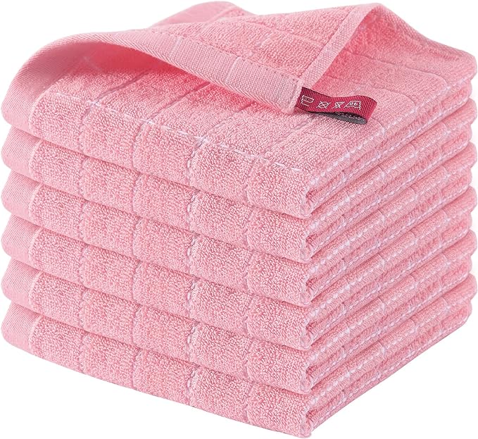 Homaxy 100% Cotton Terry Kitchen Dish Cloths, Ultra Soft and Absorbent Dish by Homaxy
