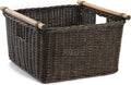The Basket Lady Deep Pole Handle Wicker Storage Basket, 15 in L x 15.5 in W x by TheBasketLady