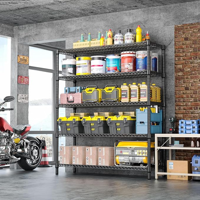 IZEUK 5-Tier Adjustable Heavy Duty Metal Storage Shelving Unit, Wide Utility - Image 4