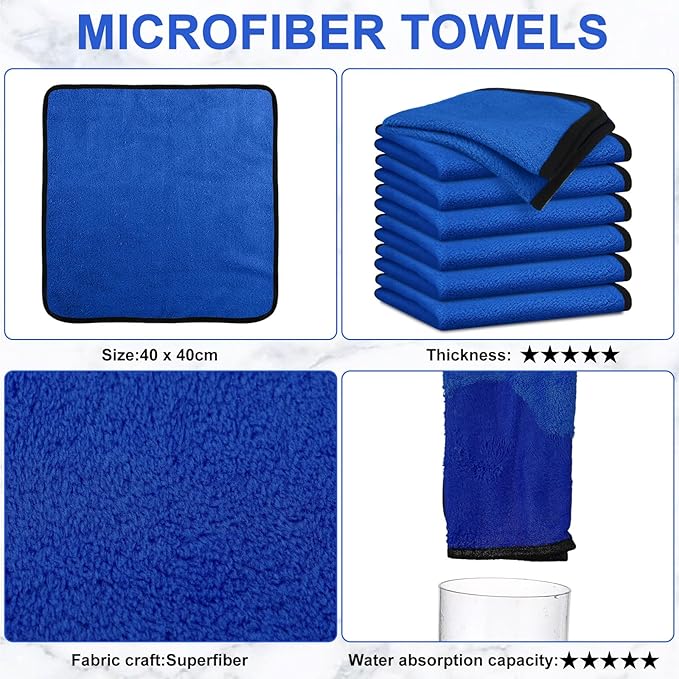 Tallew 60 Pcs Microfiber Towels 16 Inch x 16 Inch Microfiber Cloth Car Drying - Image 4