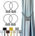 Hion Magnetic Curtain Tiebacks Grey 4 Pack, Curtain Tiebacks Buckles Holdbacks by Hion