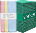 Heavy Duty Scour Pads Sponge Dish Scrubber Non-Scratch Green Reusable Household by GUEICN