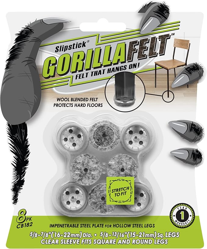 Slipstick GorillaFelt Chair Leg Floor Protectors by Slipstick
