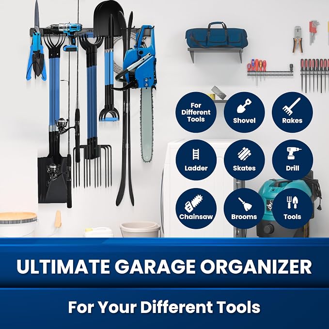 Garage Storage, Garage Organization, Garage Tool Organizer Wall Mount, Garden - Image 2