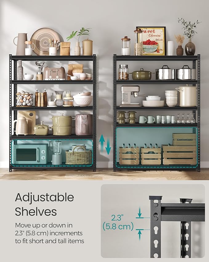 SONGMICS 5-Tier Storage Shelves, Heavy-Duty Garage Shelving, Adjustable - Image 6