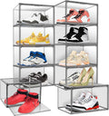 10 Pack Clear Shoe Box Shoe Storage Organizer by EDSFAM