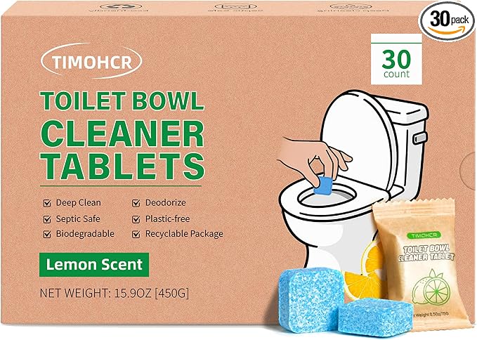 Toilet Bowl Cleaner Tablets 30 Big Pack Fast Dissolve Plastic-free Septic Safe by Unknown