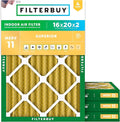 Filterbuy 16x20x2 Air Filter MERV 11 Allergen Defense Replacement, by Filterbuy