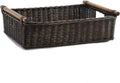 The Basket Lady Low Pole Handle Wicker Storage Basket, Extra Large, 21.5 in L x by TheBasketLady