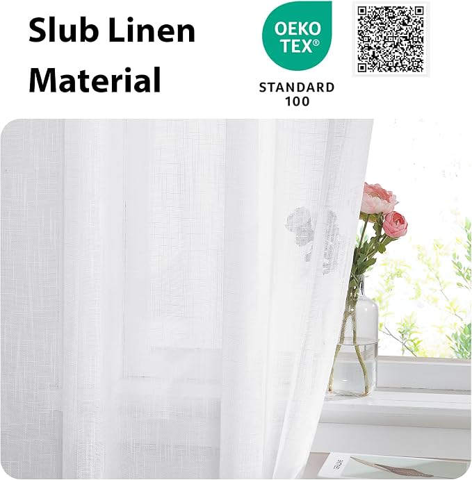 NICETOWN Sidelight French Door Panel, Linen Textured Look Translucent Privacy - Image 4