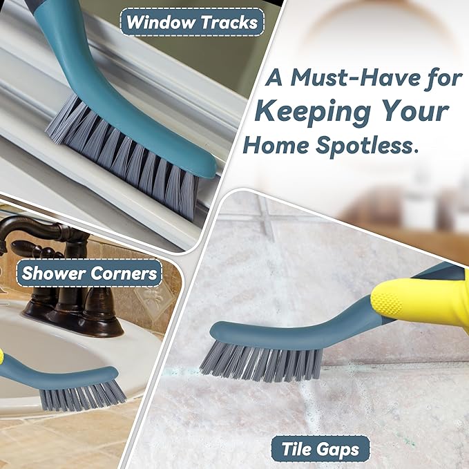 PHYEX 2 Packs Small Brushes for Cleaning, Stiff Bristle Grout Scrub Brushes for - Image 7