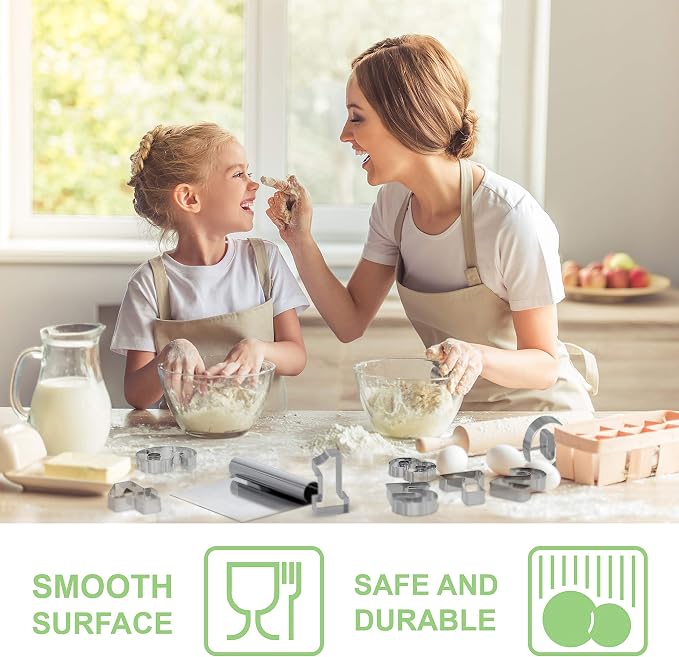 Bakerpan Stainless Steel Heavy Duty Dough Cutter, 3 Size Set - Image 3