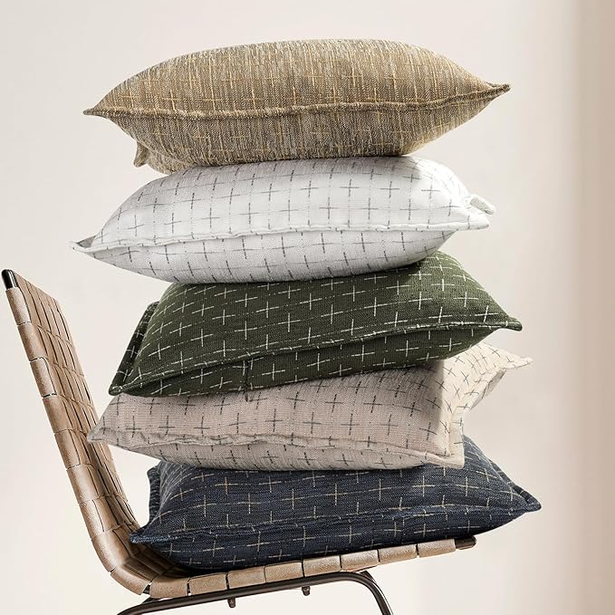 ZWJD Pillow Covers 20x20 Set of 2 Soft Polyester Textured Pillow Covers - Image 5