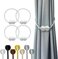 Hion Magnetic Curtain Tiebacks White 4 Pack, Curtain Tiebacks Buckles Holdbacks by Hion
