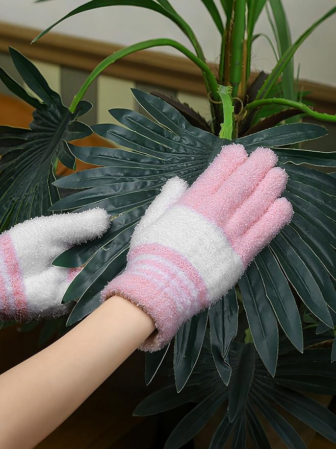 Patelai 3 Pairs Microfiber Plant Dusting Gloves Leaf Cleaning Gloves - Image 4