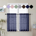 Aiyufeng Navy Blue Sheer Curtains Tiers 36 Inch Length, Light Filtering Soft by Aiyufeng