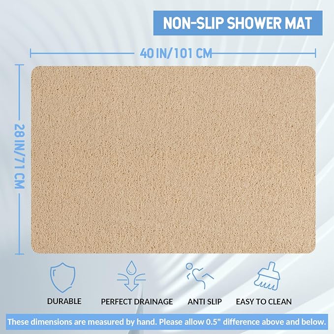 Non-Slip Bathtub Mat, Anti Slip Shower Mat, Fast Drying Bathtub Mats, Foot - Image 2