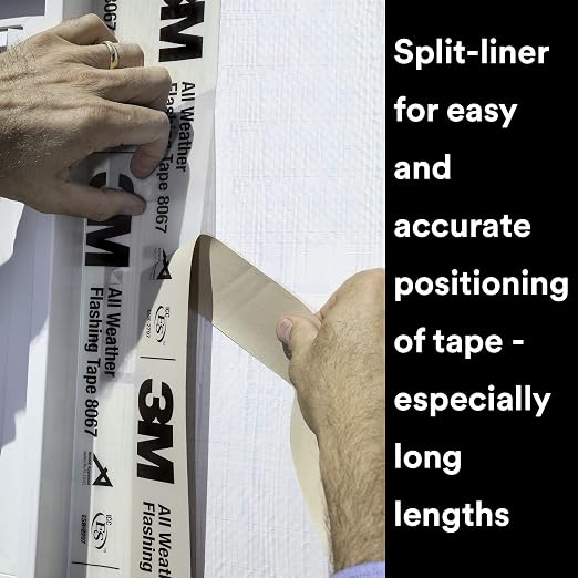 3M All Weather Flashing Tape 8067, 3 in x 75 ft, 1 Roll, Adhesive Backed Split - Image 5