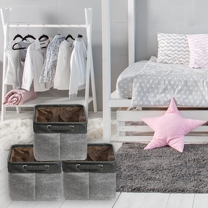 SIMPLE HOUSEWARE Large Fabric Storage Bin, 14.4" x 10" - Image 2
