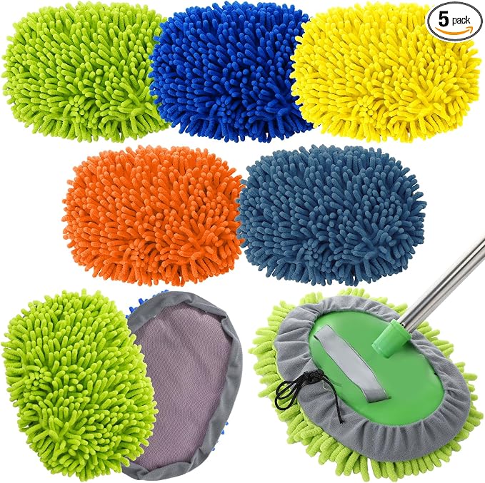 Layhit 5 Pcs Car Wash Mitt Set, Brush Not Included, Microfiber Mitt Cleaning by ShungLan