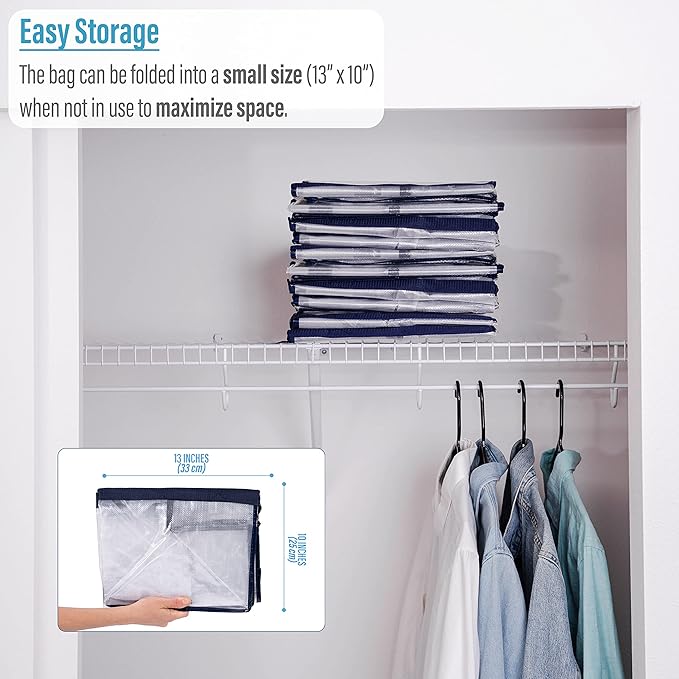 VENO 6 Pack Moving Bags Plastic Storage Totes Clothes Organization Large W - Image 7