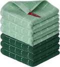 Artoid Mode Checkered Designed Cotton Dark Green Terry Kitchen Dish Cloths by ArtoidMode