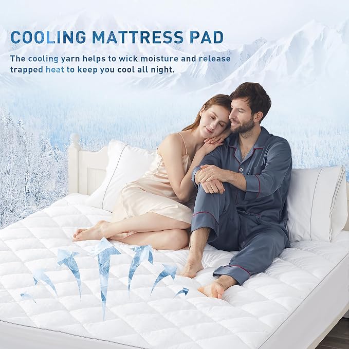 Sunflower Cooling Quilted Mattress Protector, Mattress Pad King Chill Soft - Image 3