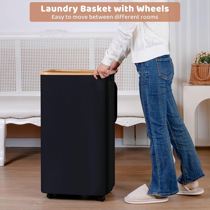 Laundry Basket with Wheels, 100L Hampers - Image 5