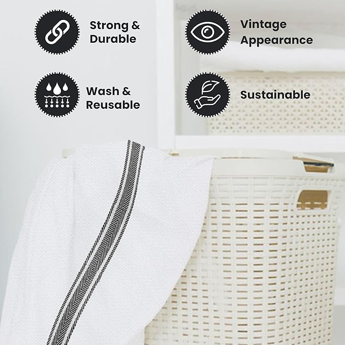 WHITEWRAP Kitchen Dish Towels for Kitchen, Highly Absorbent for Drying and - Image 3