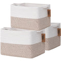 COMFY-HOMI 3-Pack Cotton Rope Woven Basket by COMFY-HOMI