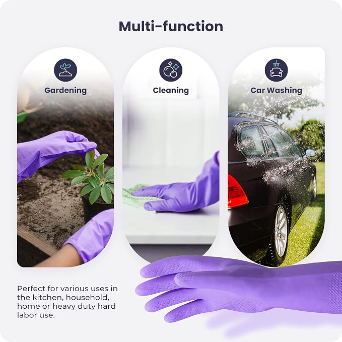 FMP Brands 3/6/12/60 Pairs Cleaning Gloves, Waterproof Rubber Gloves - Image 6
