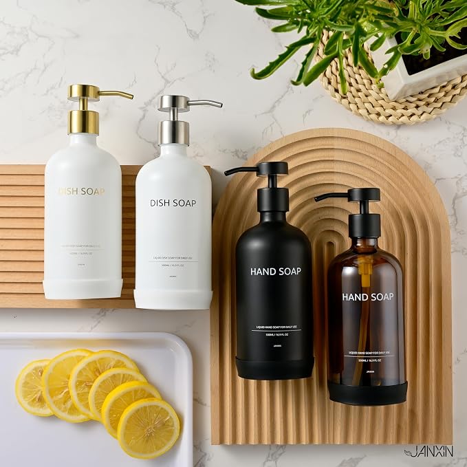 Glass Soap Dispenser Set by Janxin, Bathroom Soap Dispenser Set - Image 7