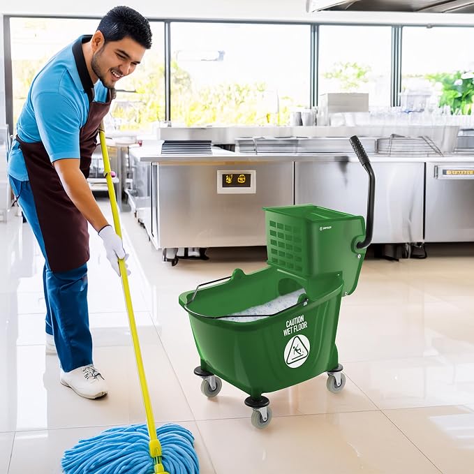 Dryser Commercial Side Press Wringer Combo Mop Bucket, 33 Quart - Image 7