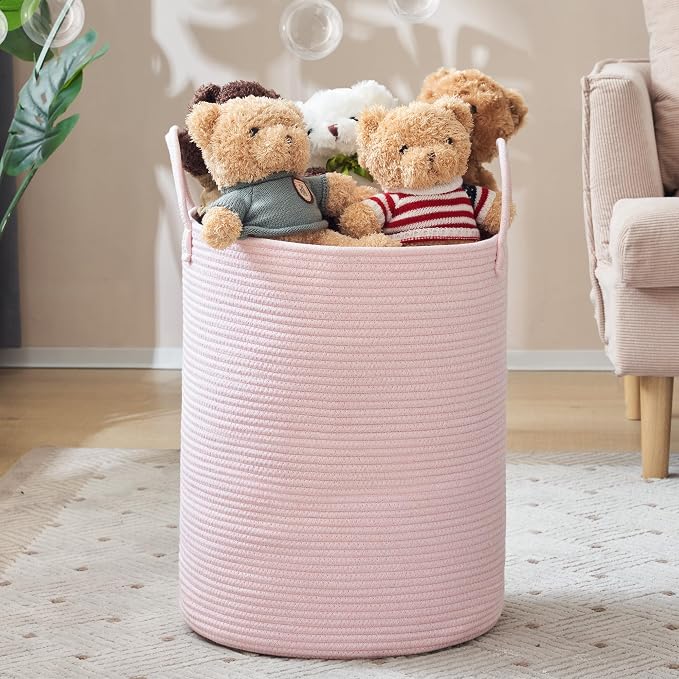 YOUDENOVA Woven Rope Laundry Hamper, 58L Tall Luandry Basket, Baby Nursery by YOUDENOVA
