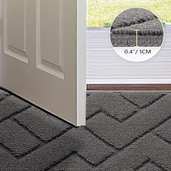hicorfe Indoor Doormat, Front Back Door Mat Rubber Backing Non Slip Door Mats - Image 5
