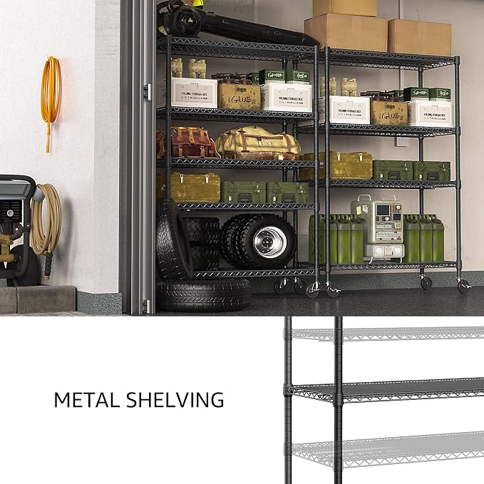 IZEUK Garage Shelving Wide Storage Shelves 5 Tier Metal Shelves 4000 LBS Heavy - Image 7