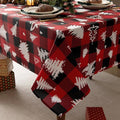 Classic Gingham Buffalo Xmas Tablecloth Fabric by Essifunia