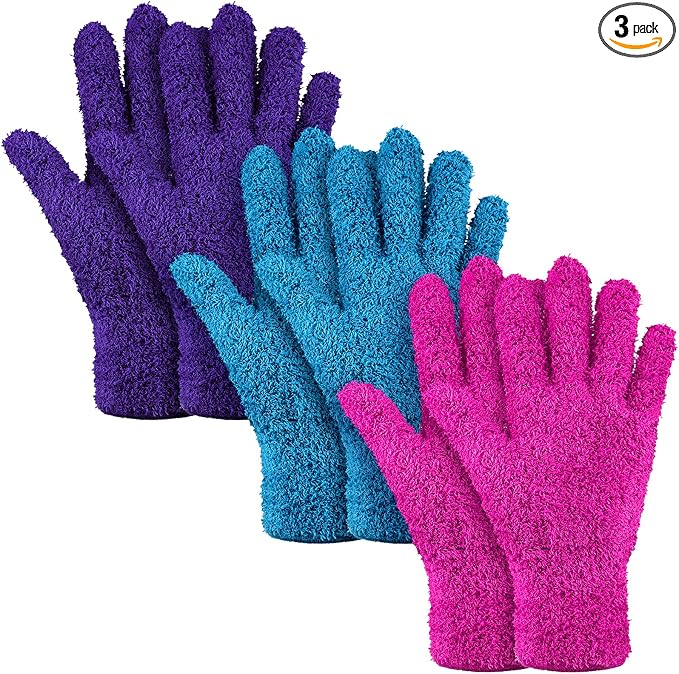 Patelai 3 Pairs Microfiber Plant Dusting Gloves Leaf Cleaning Gloves by Patelai